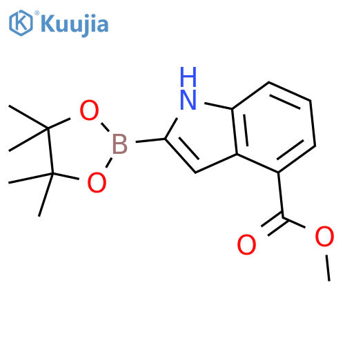Methyl 2-(4,4,5,5-tetramethyl-1,3,2-dioxaborolan-2-yl)-1H-indole-4-carboxylate structure