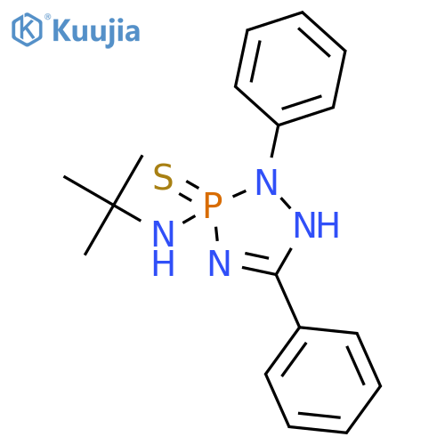 3H-1,2,4,3-Triazaphosphol-3-amine, N-(1,1-dimethylethyl)-1,2-dihydro-2,5-diphenyl-, 3-sulfide structure