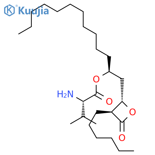 L-valine-(1S)-1-[[(2S,3S)-3-hexyl-4-oxo-2-oxetanyl]methyl]dodecyl ester structure