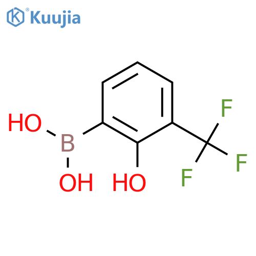 (2-Hydroxy-3-(trifluoromethyl)phenyl)boronic acid structure