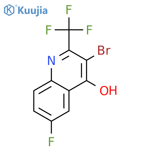3-Bromo-6-fluoro-4-hydroxy-2-trifluoromethylquinoline structure