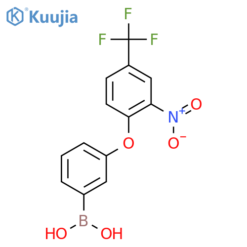 (3-(2-Nitro-4-(trifluoromethyl)phenoxy)phenyl)boronic acid structure