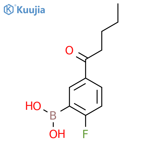 2-Fluoro-5-pentanoylphenylboronic Acid structure