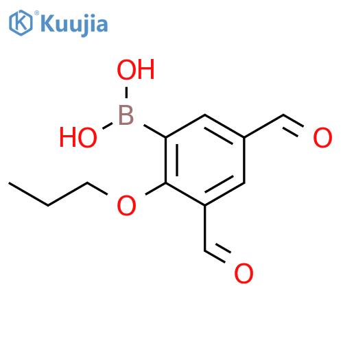(3,5-Diformyl-2-propoxyphenyl)boronic acid structure