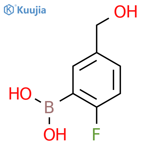 (2-Fluoro-5-(hydroxymethyl)phenyl)boronic acid structure