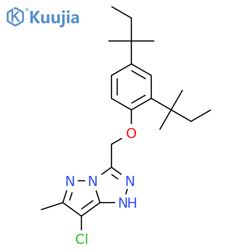1H-Pyrazolo[5,1-c]-1,2,4-triazole, 3-[[2,4-bis(1,1-dimethylpropyl)phenoxy]methyl]-7-chloro-6-methyl- structure