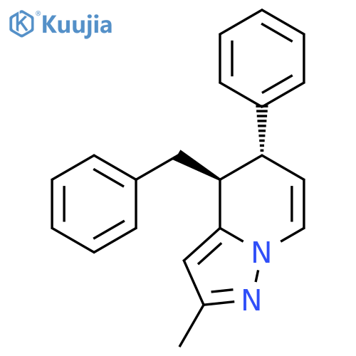 Pyrazolo[1,5-a]pyridine, 4,5-dihydro-2-methyl-5-phenyl-4-(phenylmethyl)-, trans-(±)- structure