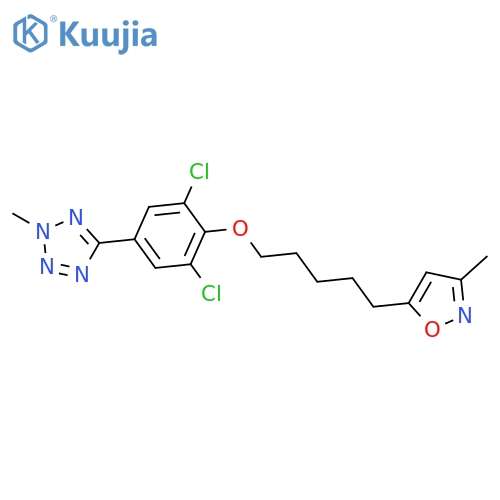2H-Tetrazole,5-[3,5-dichloro-4-[[5-(3-methyl-5-isoxazolyl)pentyl]oxy]phenyl]-2-methyl- structure