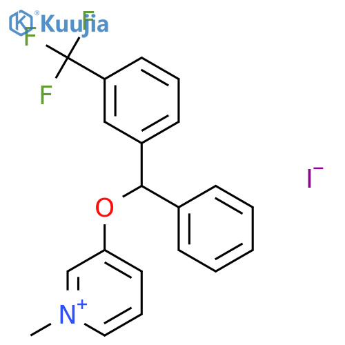 Pyridinium, 1-methyl-3-[phenyl[3-(trifluoromethyl)phenyl]methoxy]-, iodide structure
