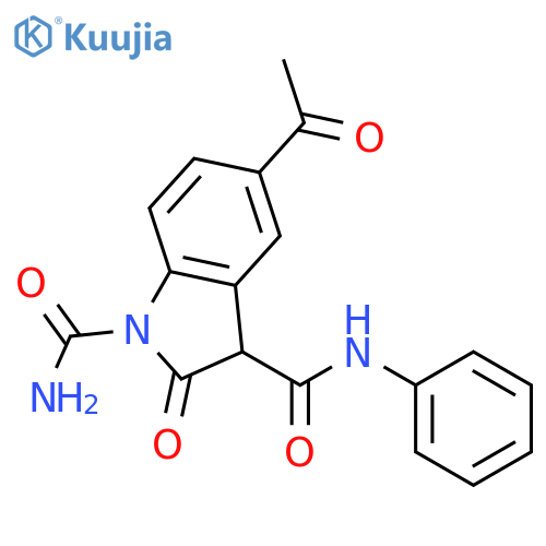 1H-Indole-1,3-dicarboxamide, 5-acetyl-2,3-dihydro-2-oxo-N3-phenyl- structure