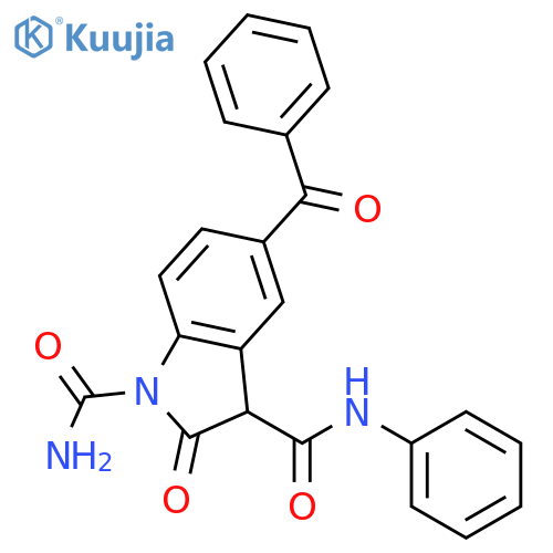 1H-Indole-1,3-dicarboxamide, 5-benzoyl-2,3-dihydro-2-oxo-N3-phenyl- structure