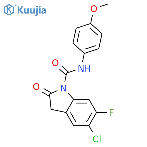 1H-Indole-1-carboxamide, 5-chloro-6-fluoro-2,3-dihydro-N-(4-methoxyphenyl)-2-oxo- structure