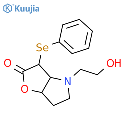 2H-Furo[3,2-b]pyrrol-2-one, hexahydro-4-(2-hydroxyethyl)-3-(phenylseleno)- structure