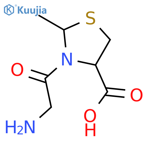 4-Thiazolidinecarboxylic acid, 3-(aminoacetyl)-2-methyl- structure