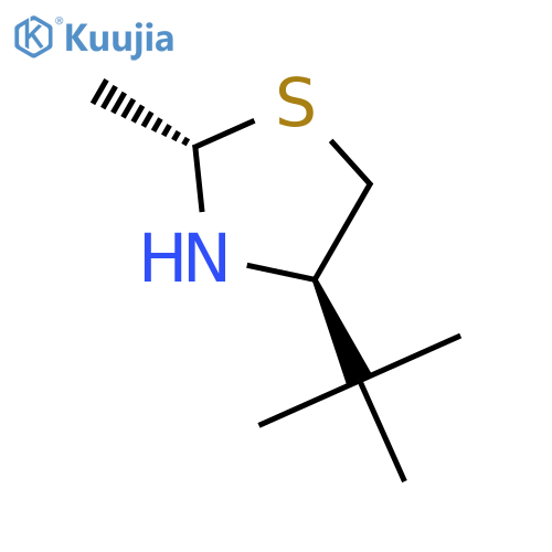 Thiazolidine, 4-(1,1-dimethylethyl)-2-methyl-, trans- structure