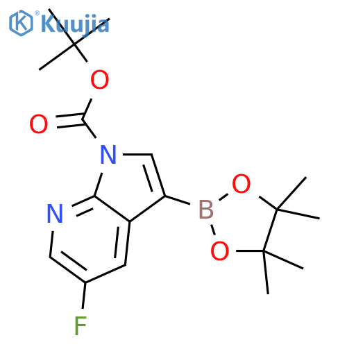 Tert-butyl 5-fluoro-3-(4,4,5,5-tetramethyl-1,3,2-dioxaborolan-2-yl)-1h-pyrrolo[2,3-b]pyridine-1-carboxylate structure