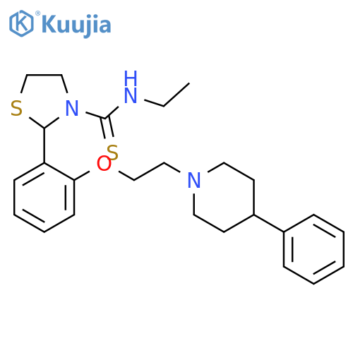 3-Thiazolidinecarbothioamide, N-ethyl-2-[2-[2-(4-phenyl-1-piperidinyl)ethoxy]phenyl]- structure