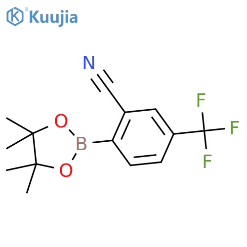 2-(4,4,5,5-Tetramethyl-1,3,2-dioxaborolan-2-yl)-5-(trifluoromethyl)benzonitrile structure