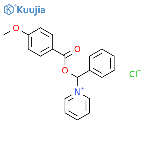 Pyridinium, 1-[[(4-methoxybenzoyl)oxy]phenylmethyl]-, chloride structure