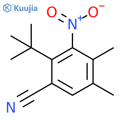 Benzonitrile, 2-(1,1-dimethylethyl)-4,5-dimethyl-3-nitro- structure