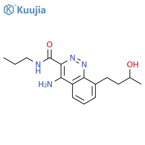 3-Cinnolinecarboxamide, 4-amino-8-(3-hydroxybutyl)-N-propyl- structure