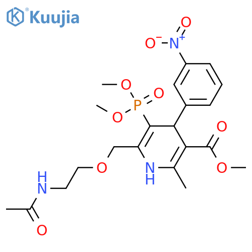 3-Pyridinecarboxylic acid, 6-[[2-(acetylamino)ethoxy]methyl]-5-(dimethoxyphosphinyl)-1,4-dihydro- 2-methyl-4-(3-nitrophenyl)-, methyl ester structure