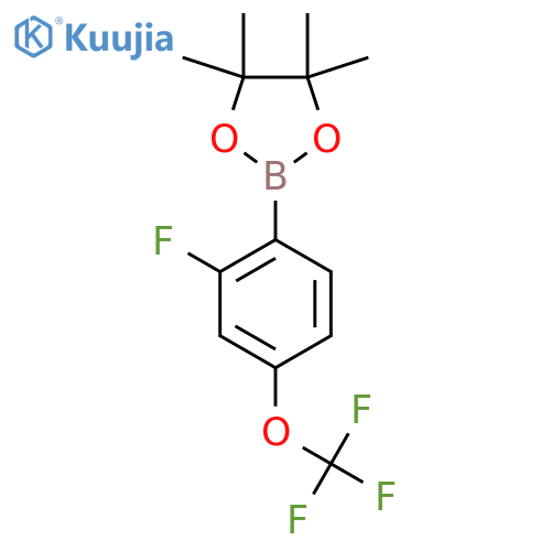 2-2-fluoro-4-(trifluoromethoxy)phenyl-4,4,5,5-tetramethyl-1,3,2-dioxaborolane structure