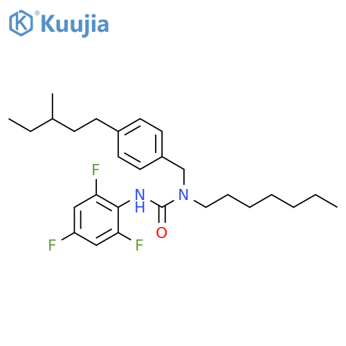 Urea,N-heptyl-N-[[4-(3-methylpentyl)phenyl]methyl]-N'-(2,4,6-trifluorophenyl)- structure