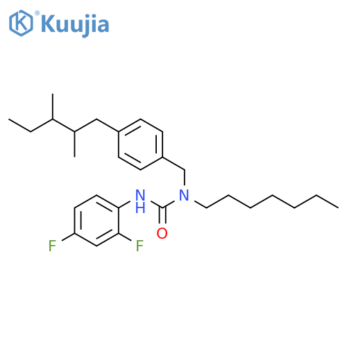 Urea,N'-(2,4-difluorophenyl)-N-[[4-(2,3-dimethylpentyl)phenyl]methyl]-N-heptyl- structure