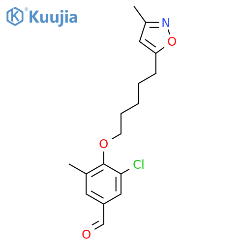 Benzaldehyde, 3-chloro-5-methyl-4-[[5-(3-methyl-5-isoxazolyl)pentyl]oxy]- structure