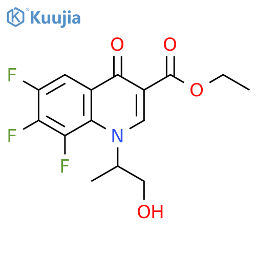 3-Quinolinecarboxylic acid,6,7,8-trifluoro-1,4-dihydro-1-(2-hydroxy-1-methylethyl)-4-oxo-, ethyl ester structure