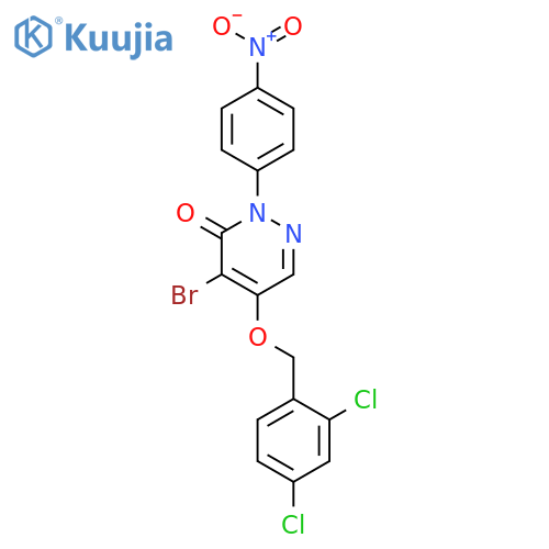 3(2H)-Pyridazinone, 4-bromo-5-[(2,4-dichlorophenyl)methoxy]-2-(4-nitrophenyl)- structure