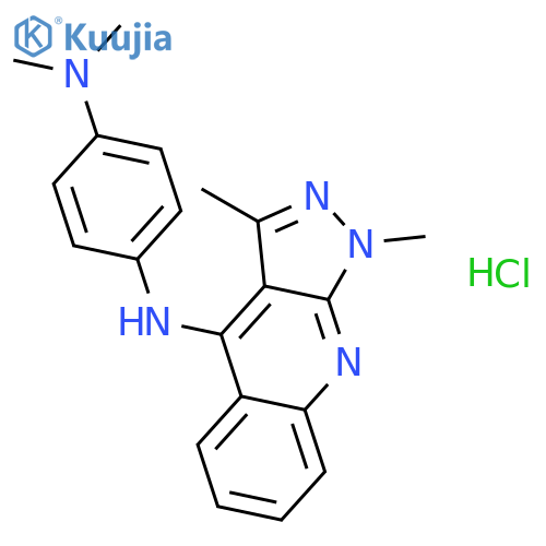 1,4-Benzenediamine, N'-(1,3-dimethyl-1H-pyrazolo[3,4-b]quinolin-4-yl)-N,N-dimethyl-, hydrochloride structure