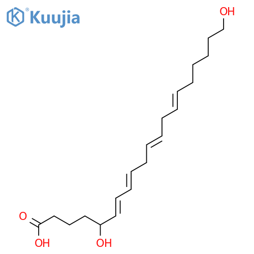 6,8,11,14-Eicosatetraenoicacid, 5,20-dihydroxy-, (5S,6E,8Z,11Z,14Z)- structure