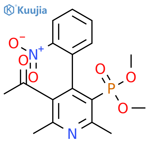 Phosphonic acid, [5-acetyl-2,6-dimethyl-4-(2-nitrophenyl)-3-pyridinyl]-, dimethyl ester structure