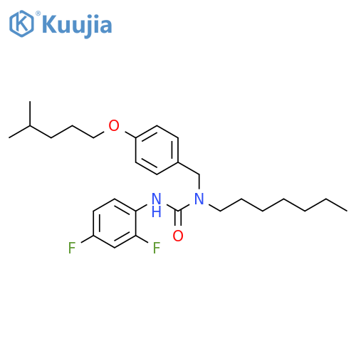 Urea,N'-(2,4-difluorophenyl)-N-heptyl-N-[[4-[(4-methylpentyl)oxy]phenyl]methyl]- structure
