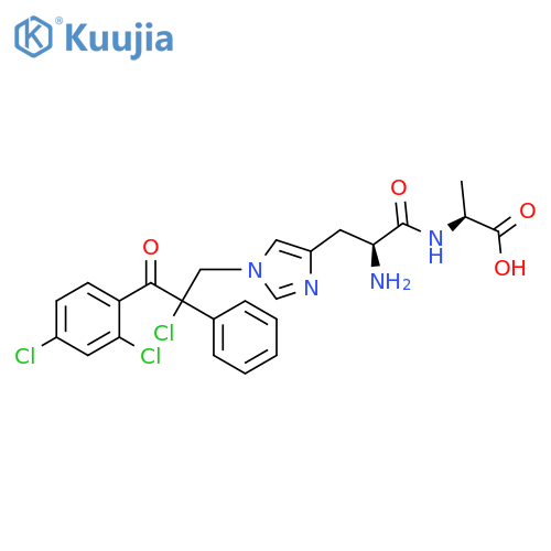 L-Alanine, N-[1-[2-chloro-3-(2,4-dichlorophenyl)-3-oxo-2-phenylpropyl]-L-histidyl]-, (S)- structure