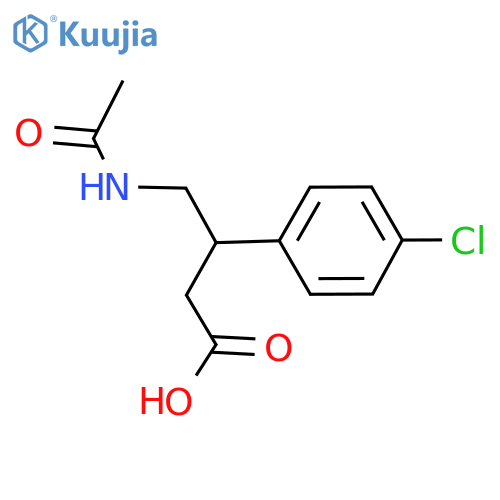 3-(4-chlorophenyl)-4-acetamidobutanoic acid structure