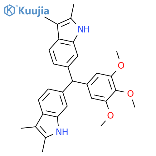 1H-Indole, 6,6'-[(3,4,5-trimethoxyphenyl)methylene]bis[2,3-dimethyl- structure