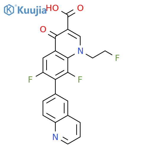 [6,7'-Biquinoline]-3'-carboxylic acid, 6',8'-difluoro-1'-(fluoroethyl)-1',4'-dihydro-4'-oxo- structure