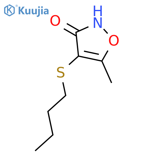 3(2H)-Isoxazolone, 4-(butylthio)-5-methyl- structure