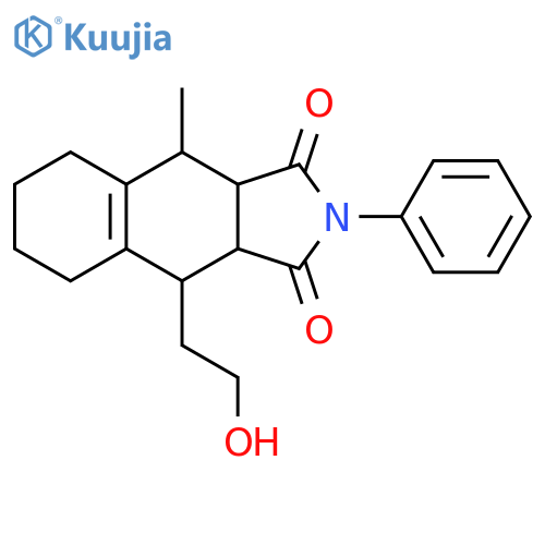 1H-Benz[f]isoindole-1,3(2H)-dione, 3a,4,5,6,7,8,9,9a-octahydro-4-(2-hydroxyethyl)-9-methyl-2-phenyl- structure