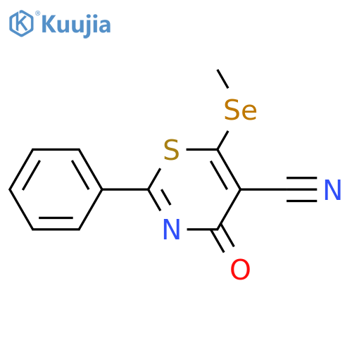 4H-1,3-THIAZINE-5-CARBONITRILE, 6-(METHYLSELENO)-4-OXO-2-PHENYL- structure