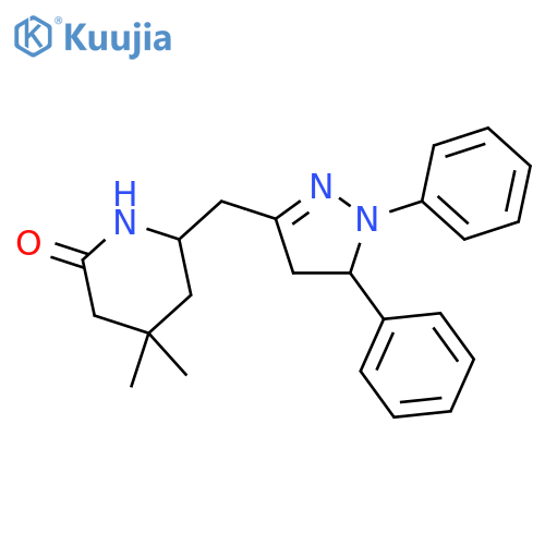 2-Piperidinone,6-[(4,5-dihydro-1,5-diphenyl-1H-pyrazol-3-yl)methyl]-4,4-dimethyl- structure