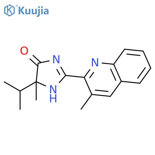 4H-Imidazol-4-one, 1,5-dihydro-5-methyl-5-(1-methylethyl)-2-(3-methyl-2-quinolinyl)- structure