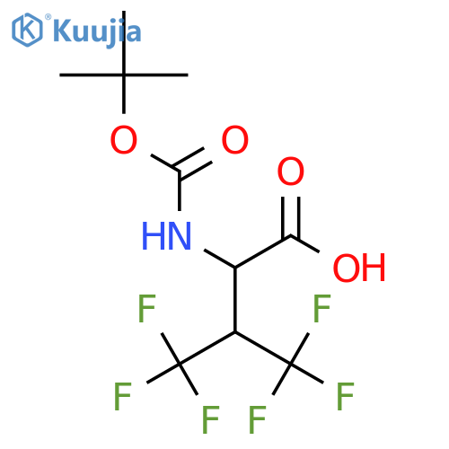 2-{(tert-butoxy)carbonylamino}-4,4,4-trifluoro-3-(trifluoromethyl)butanoic acid structure