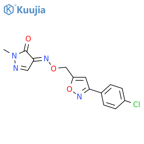 1H-Pyrazole-4,5-dione, 1-methyl-, 4-[O-[[3-(4-chlorophenyl)-5-isoxazolyl]methyl]oxime] structure