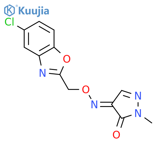 1H-Pyrazole-4,5-dione, 1-methyl-, 4-[O-[(5-chloro-2-benzoxazolyl)methyl]oxime] structure