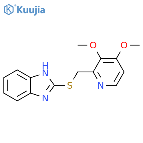 1H-Benzimidazole, 2-[[(3,4-dimethoxy-2-pyridinyl)methyl]thio]- structure