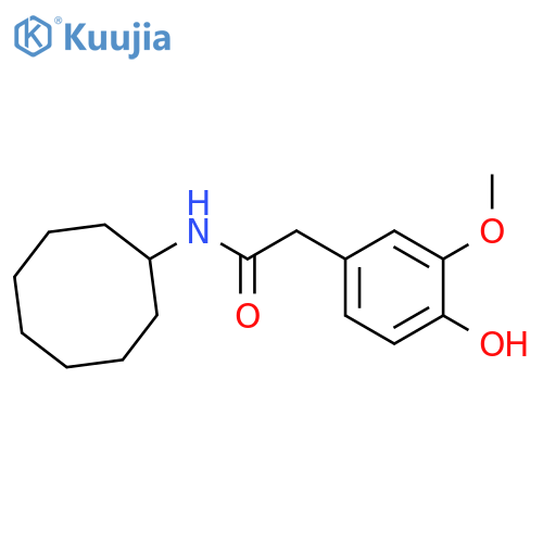 Benzeneacetamide,N-cyclooctyl-4-hydroxy-3-methoxy- structure